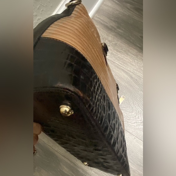 Brahmin Duxbury Satchel Medium Caramel Mocha & Brown Croc Embossed Leather - Picture 11 of 16